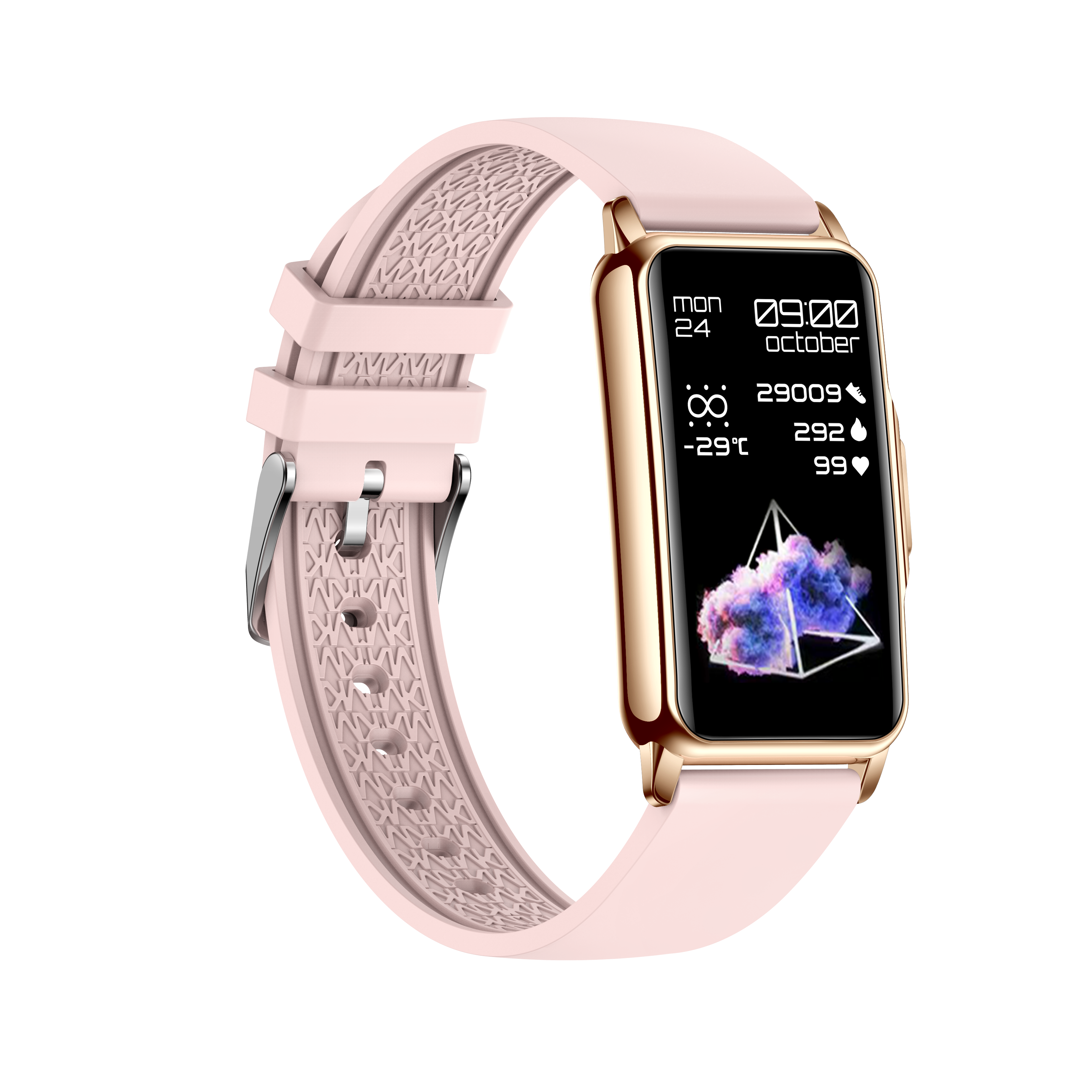 Ai-01G SmartWatch Gold with pink strap