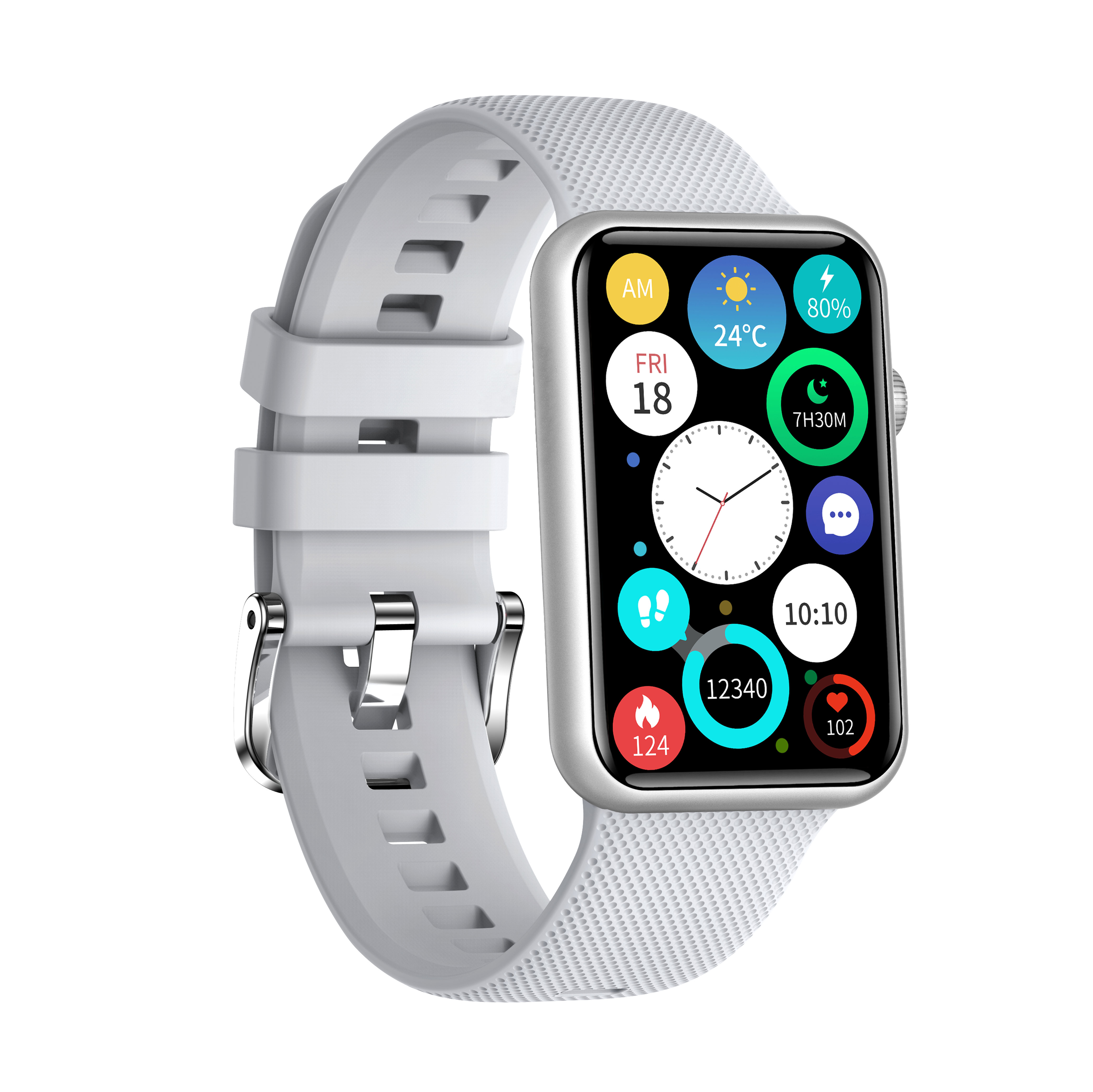 Ai-02S SmartWatch Silver with grey strap