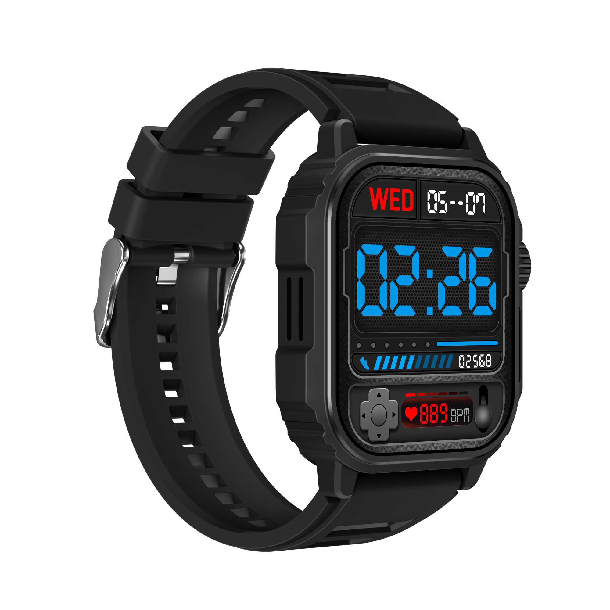 Ai-08B SmartWatch Black  with black strap