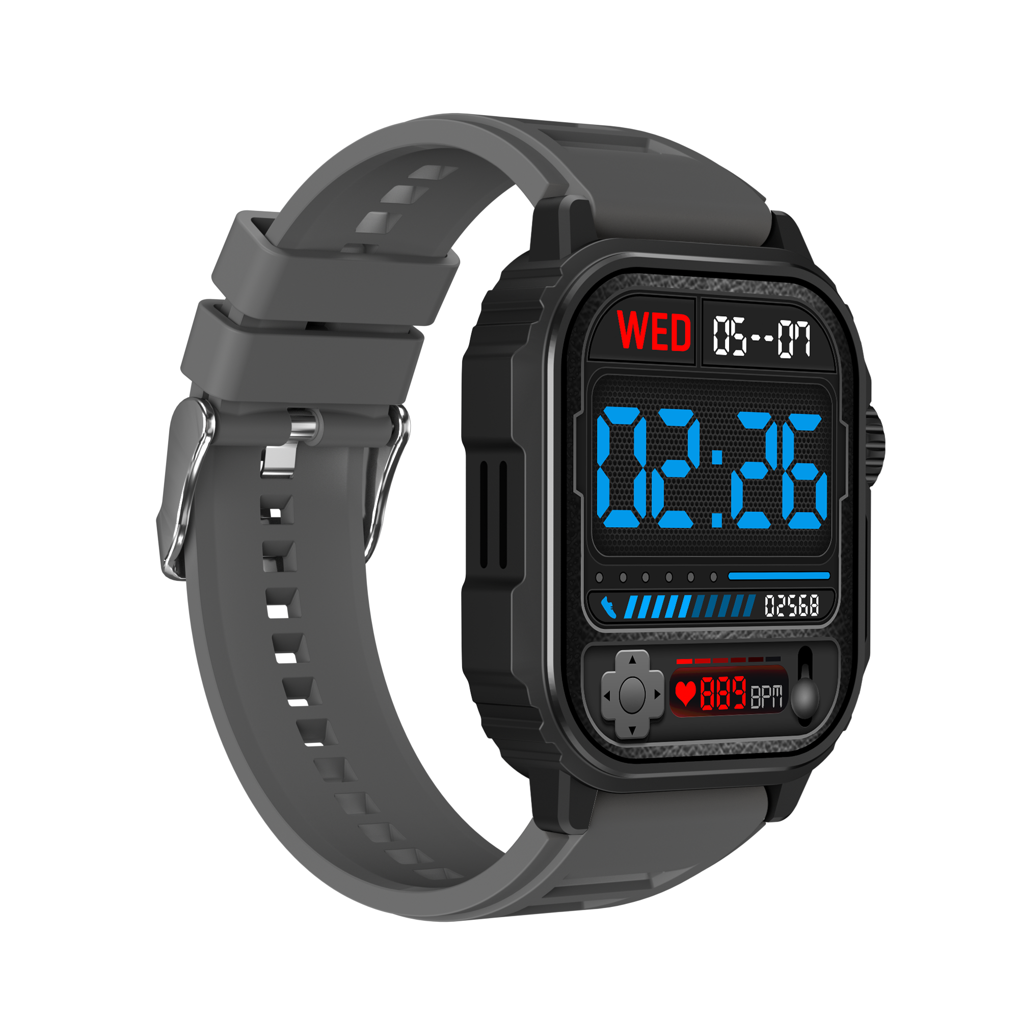 Ai-08B SmartWatch Black with grey strap