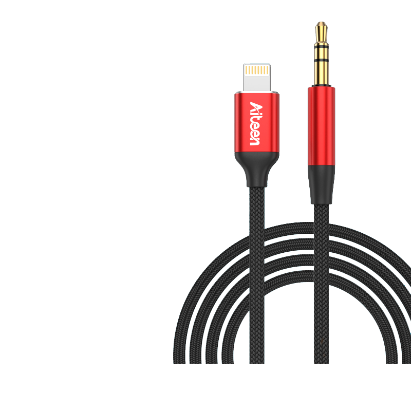 EN20L-R Cable Adapter Lightning  to 3.5mm, 1m Red