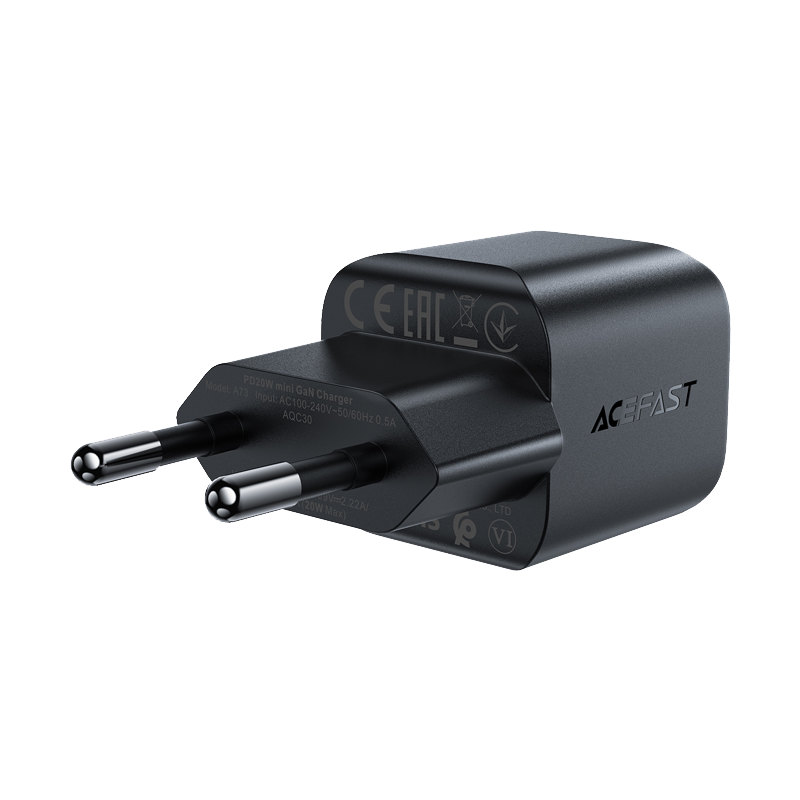 A73 Mini PD20W GaN USB-C Charger Black