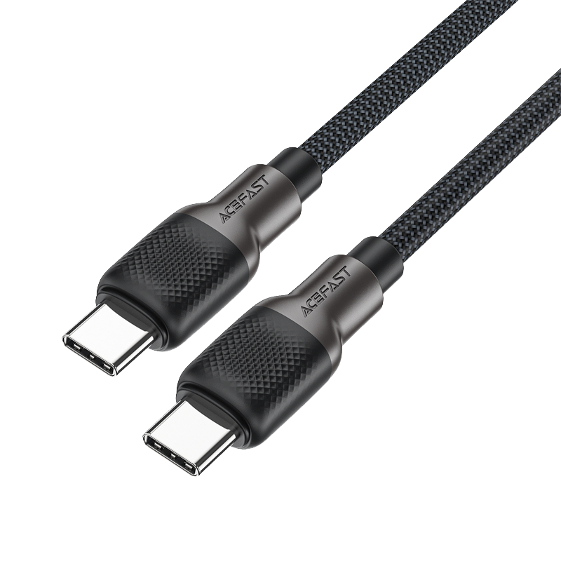 C10-03 USB-C To USB-C Silicone Braid Charging Data Cable Black